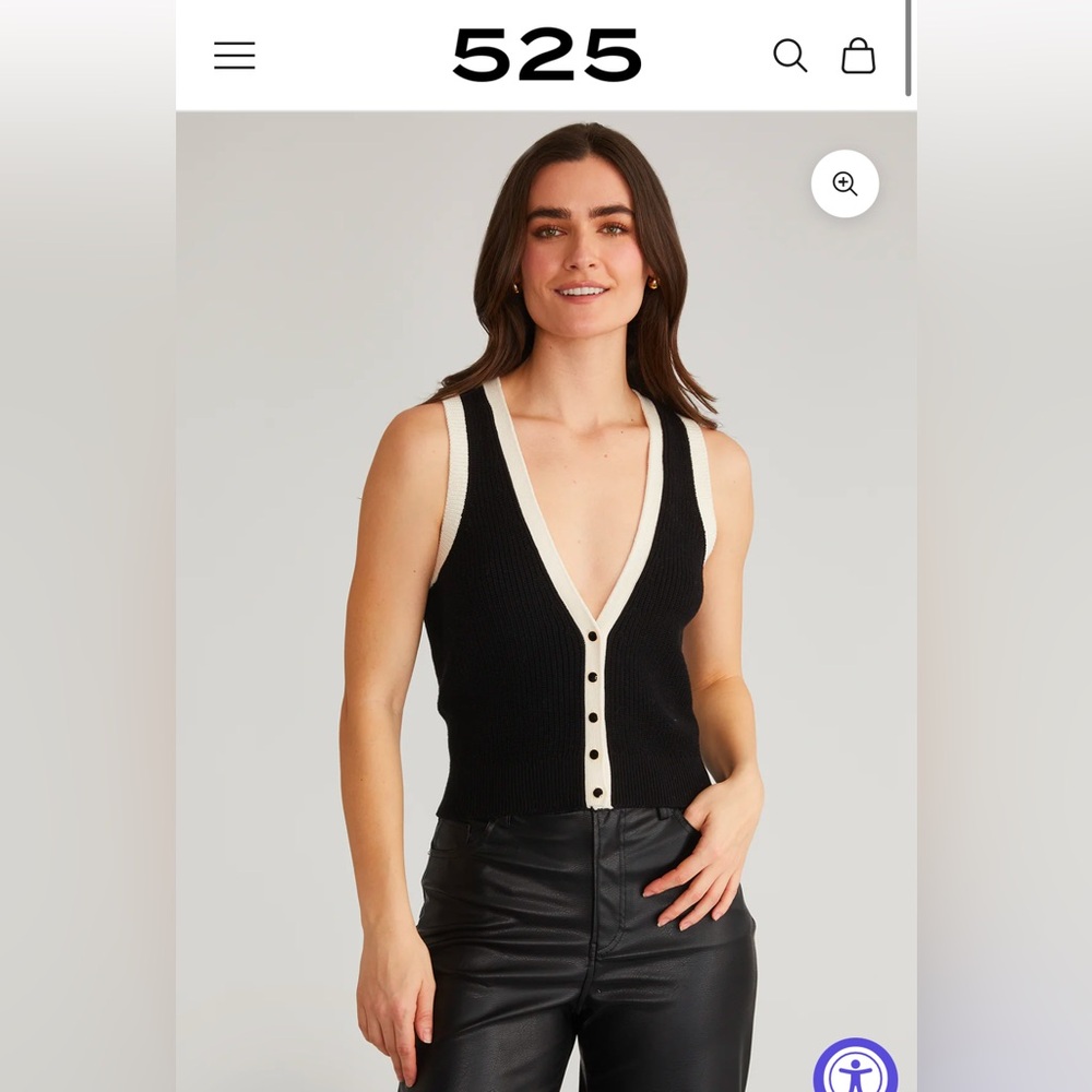 525 America tipped button up vest